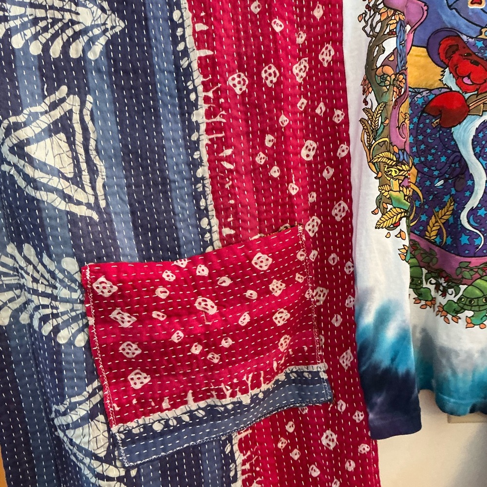 GRATEFUL DEAD Oversized Poncho-Style Top Handmade One of a Kind Pockets ONE SIZE - Picture 3 of 6